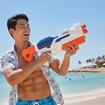 巨無霸水槍 超長56cm 超大儲水量1500ml 水槍 抽拉式 超大儲水 大人水槍 不漏水 雙管 大炮水槍 射程12m, , large