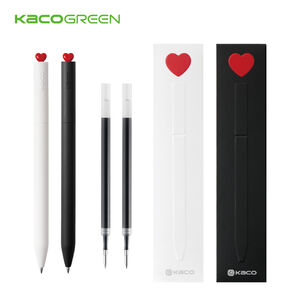 【KACO】初心0.5黑色旋轉中性筆組  黑筆 筆芯 立體愛心 旋轉式 告白 禮物 情人 高顏質 筆記 手帳*初戀白