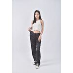 (XL) mango條紋黑色長褲二手衣, , large