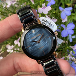 [星晴錶業]AnneKlein手錶,30mm,AN00391黑色貝母錶面黑錶殼深黑色陶瓷錶帶款, , large
