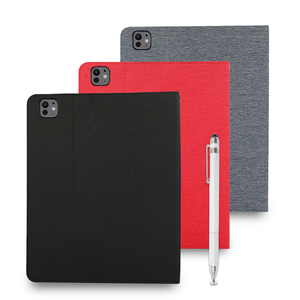 [LA144 Premium Fabric Texture Style] iPad Air 13-inch 2024 Tablet Protective Case (Built-in Pencil Holder) (with Precision Stylus Pen)