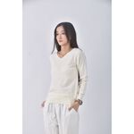 (S) tout va bien質感V領杏色長袖上衣二手衣, , large
