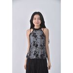 (S) ego girl質感無袖黑色上衣二手衣, , large