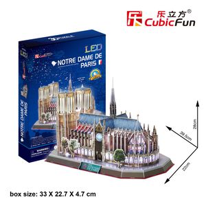 [樂立方3D立體拼圖]LED發亮系列-巴黎聖母院(L173h)