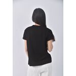 (M) a del蝴蝶結黑色短袖上衣二手衣, , large
