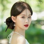 【Gulicc】古莉可 耳環 玉石流蘇扇 中式墜式耳環, , large