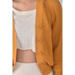 (S) uniqlo質感羊毛棉質V領黃色外套二手衣, , large