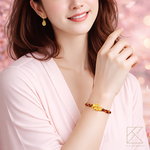 【TLH】黃金墜編織手繩 純金999 HORSE發生 約重0.08錢&plusmn;0.02 隨機贈送馬年御守 (馬年 過年 送禮), , large