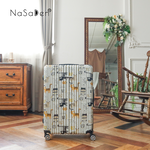 NaSaDen [Stripe Cat ]26" Checked Zipper Luggage, , large