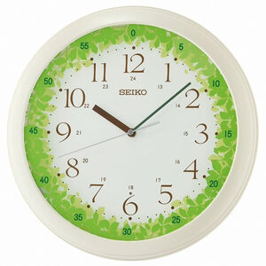 SEIKO 精工 田園綠意 持續燈光 指針式掛鐘 時鐘 QHA010H