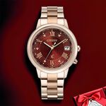 CITIZEN 星辰 XC Hebe田馥甄配戴款 酒紅 光動能鈦電波女錶 CB1138-62W, , large