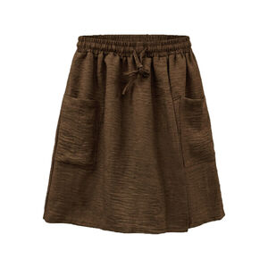 冰皺垂感一片式褲裙-深咖F