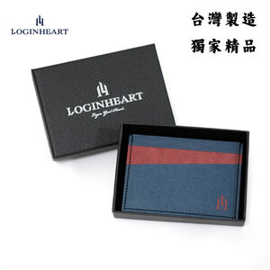 [LOGINHEART]免取卡正面感應卡夾 海軍藍紅 可客製 悠遊卡/信用卡/各類卡片 直接感應不受其他卡片干擾