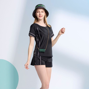 MONINA MIT short Sleeve Two Piece Swimsuit black Plus Size -3L,  MONINA MIT short Sleeve Two Piece Swimsuit black Plus Size -3L