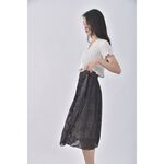 (XL) fan chi質感網紗黑色長裙二手衣, , large
