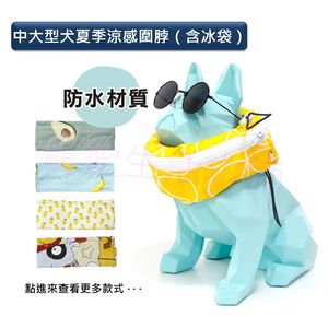 【寵愛生活本舖】中大型犬夏季防水涼感圍脖（含冰袋）花色圖案