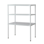 【Y HOUSE】60x45x75cm perforated plate three-layer shelf perforated plate shelf iron rack - paint white, , large