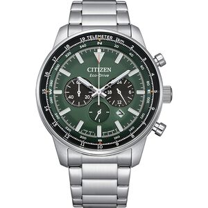 CITIZEN 星辰 賽車風格光動能三眼計時手錶 CA4500-91X