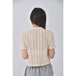(S) queenshop韓牌質感棉質純棉杏色短袖上衣二手衣, , large
