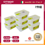 【義大利OMADA】主廚CHEF 單手易拉 PP保鮮盒0.75Lx2+1Lx2+1.5Lx2+2.3Lx1(經典七件組)任選色, , large