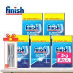 [finish]洗碗機專用洗碗粉3公斤 5入 贈日本大創洗碗機專用筷（1入3雙） 大容量省錢包裝, , large