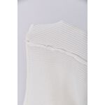 (S) 【霓霓私服】修身短版質感削肩坑紋白色上衣二手衣, , large