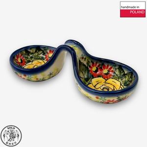 【SOLO歐洲家居】波蘭製 Cerraf 波蘭陶 14cm 分隔碗/醬料小碗 晨光黃薔系列