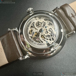 [星晴錶業]Kenneth Cole手錶,42mm,KC00009古銅雙面機械鏤空錶面銀錶殼咖啡色真皮皮革錶帶款, , large