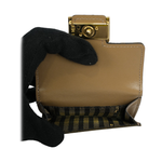 FENDI Baguette FF Logo 緹花布三折短夾/棕色, , large