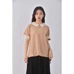 (S) jucee jaey質感圓領杏色短袖上衣二手衣, , large