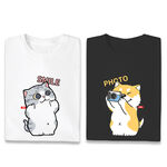JZ TEE Cat & Shiba Inu-Photo Taking Graphic Tee, , large