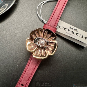 [星晴錶業]COACH手錶,28mm,CH00178玫瑰金色錶面玫瑰金錶殼粉紅真皮皮革錶帶款