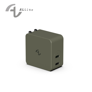 [萬摩科技]Allite GaN 氮化鎵雙口 USB-C 快充充電器｜抹茶歐雷色
