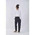 (S) moss club高腰丹寧牛仔棉質素面藍色長褲二手衣, , large