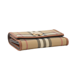 BURBERRY 經典格紋及牛皮三折短夾/經典米色, , large