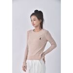 (S) 【安于晴Charlene私服】質感坑紋粉色長袖上衣二手衣, , large