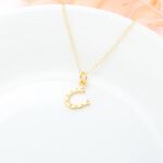【Angel & Me】Golden Lucky Horseshoe s925 sterling silver necklace gift, , large