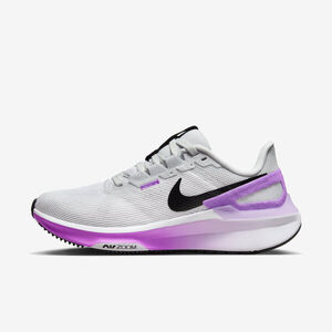 Nike W Air Zoom Structure 25 女 慢跑鞋 路跑 支撐 緩震 灰 紫 [DJ7884-100]
