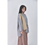 (F) bou jeloud質感條紋藍色長袖上衣二手衣, , large
