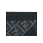 FENDI Diagonal FF Logo 帆布及皮革6卡卡片夾/名片夾/牛仔藍, , large