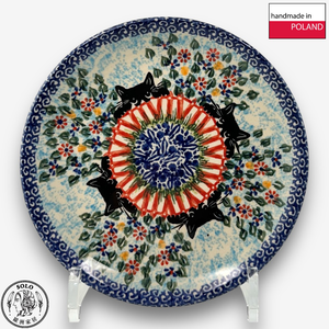 【SOLO Vintage】Cerraf Polish Pottery 17cm Dessert Plate Round Plate Black Cat Garden Series Made in Poland