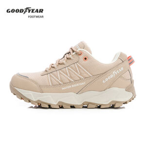 GOODYEAR女防潑水越野慢跑鞋-奶茶25.5