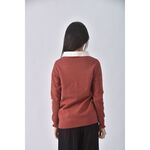 (S) mastina質感假兩件橘色長袖上衣二手衣, , large