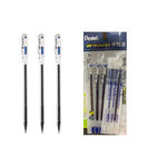 Petel Gel Roller Pen, 3筆+3芯藍色, large