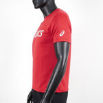 Asics 男女 短袖 T恤 運動 透氣 吸濕 快乾 抗UV 台灣製 延續 紅銀 [K31415-23A], , large