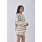 (F) yoom韓牌條紋杏色長袖上衣二手衣, , large