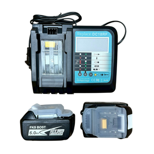 WIN五金 FKS BOST 通用牧田晶片款18V電動工具用 6.0電池組(兩電一充) 非牧田原廠 液晶螢幕充電