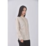 (S) uniqlo棉質條紋純棉杏色長袖上衣二手衣, , large