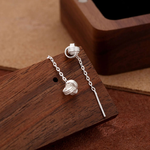 S999純銀如意結流蘇耳線款耳環附馬卡收納盒, , large