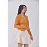 (S) uniqlo質感羊毛棉質V領黃色外套二手衣, , large